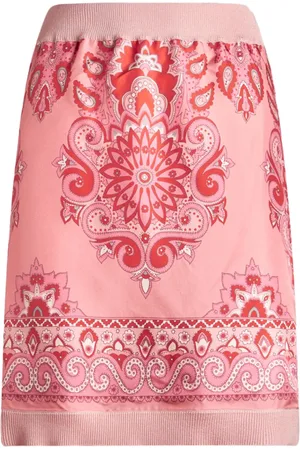 Etro Falda tejida con panel estampado