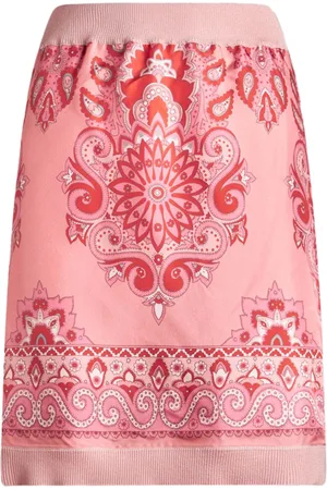 Etro Falda tejida con panel estampado