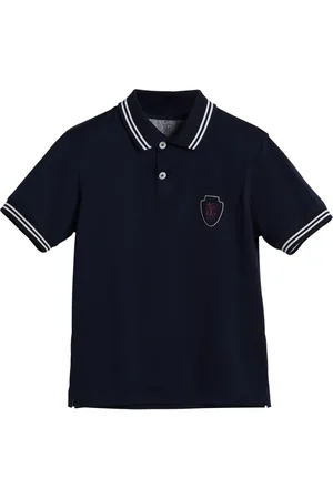 Brunello Cucinelli Playera tipo polo de tejido jersey