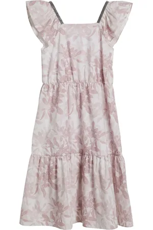 Brunello Cucinelli Vestido de popelina con estampado floral