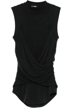 Balmain Top con doble cuello