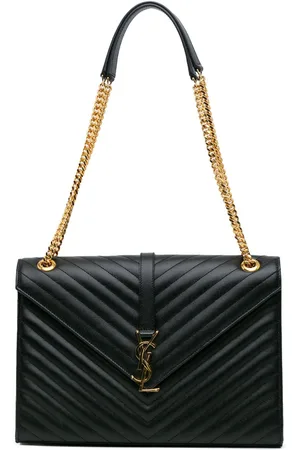 Saint Laurent Bolsa de hombro Large Monogram Chevron Chain Cassandre 2017