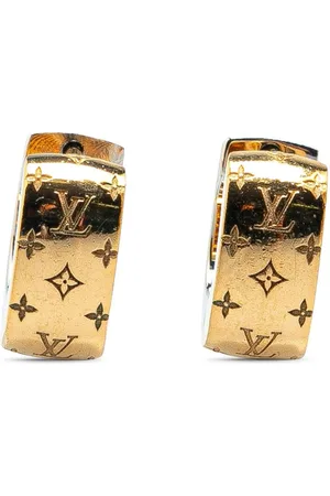 LOUIS VUITTON Aretes Gold Plated Nanogram Push Back 2021