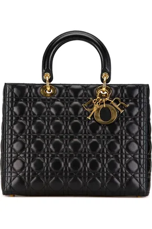 Dior Bolsa satchel Large Lambskin Cannage Lady Dior 2004