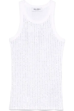 The Attico Camiseta con detalles de strass