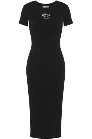 Moschino Vestido midi con logo bordado