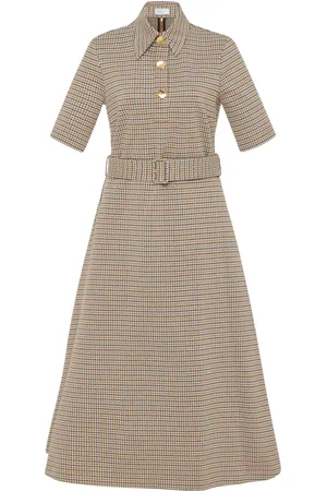 ROSETTA GETTY Vestido midi con cuadros estampados