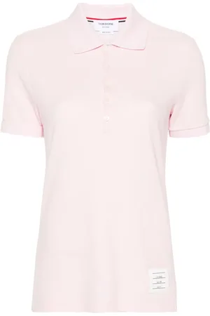 Thom Browne Playera tipo polo de piqué con parche del logo