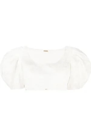 Cult Gaia Top corto con bordado floral