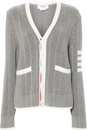 Thom Browne Cárdigan con motivo en contraste