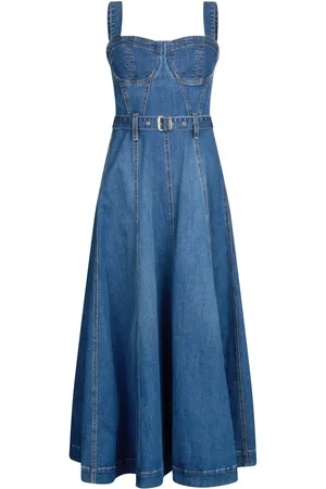Liu Jo Vestido midi de mezclilla estilo bustier