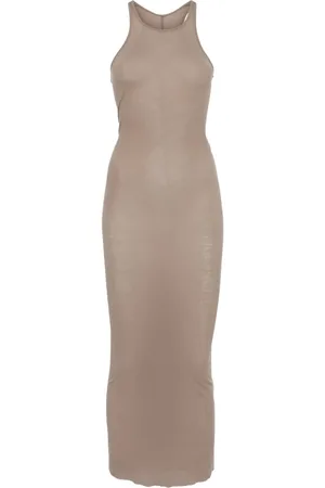 Rick Owens Vestido midi de canalé fino
