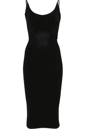 MUGLER Vestido midi con diseño tejido
