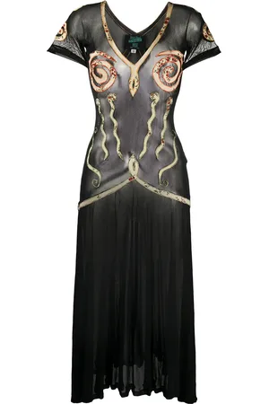 Jean Paul Gaultier Vestido con aplique floral 1989
