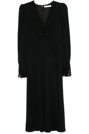 Alessandra Rich Vestido midi con cuello en V