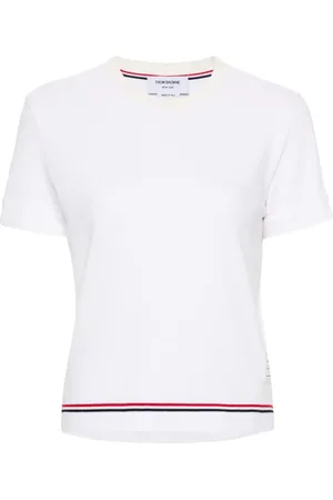 Thom Browne Top tejido de piqué con motivo de rayas RWB