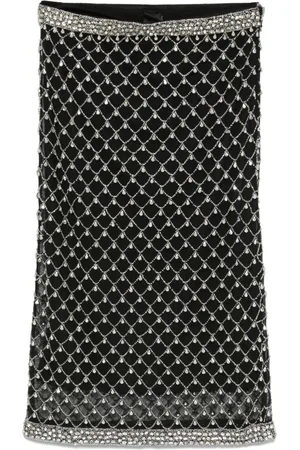 Pinko Falda midi de tul con detalles de cristal