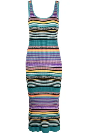 Paul Smith Vestido acampanado con rayas horizontales estampadas