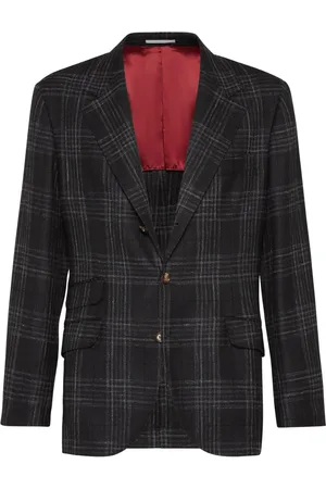Brunello Cucinelli Blazer con motivo de cuadros tartán
