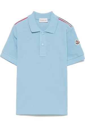 Moncler Playera tipo polo con bordes a rayas