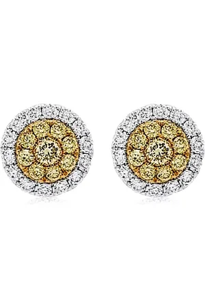 HYT Jewelry Aretes en oro blanco y amarillo de 18kt con diamante