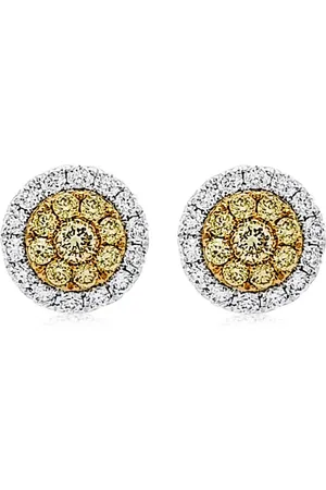 HYT Jewelry Aretes en oro blanco y amarillo de 18kt con diamante
