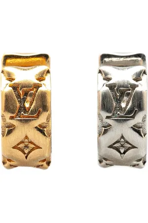 LOUIS VUITTON Aretes Gold Plated and Silver Boucle Doreille Cuff Earrings 2022