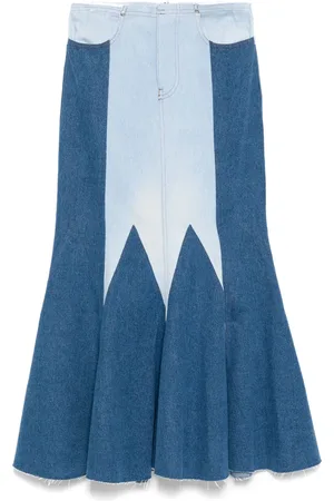 Conner Ives Falda larga The Reconstituted Denim Godet