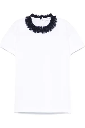 Il gufo Playera con detalles deshilachados