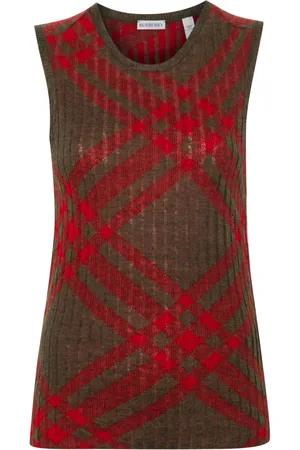 Burberry Top con motivo de cuadros