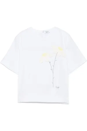 Il gufo Playera con aplique floral