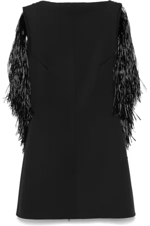 DAVID KOMA Vestido corto con detalle de flecos