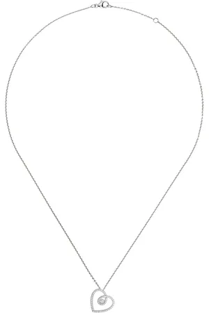 De Beers Collar DB Classic estilo corazón en oro blanco 18kt con diamantes en pavé
