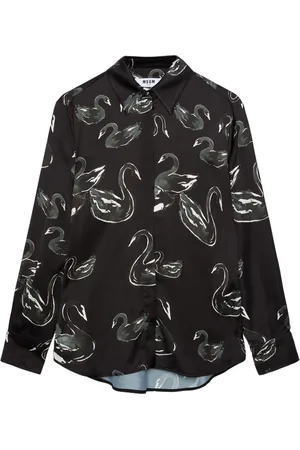 Msgm Camisa con estampado de cisne