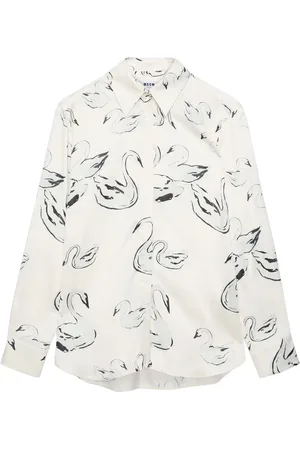Msgm Camisa con estampado de cisne