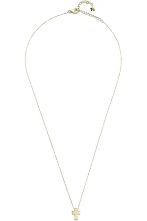 Mateo Collar Suspended Cross en oro amarillo de 14kt
