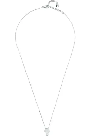 Mateo Collar Suspended Cross en plata de ley