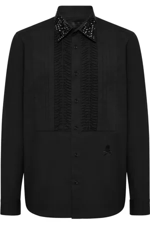 Philipp Plein Camisa manga larga con detalle de strass