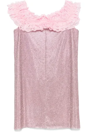 Self-Portrait Vestido corto con detalles de cristal