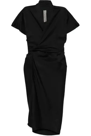 Rick Owens Vestido midi con diseño cruzado