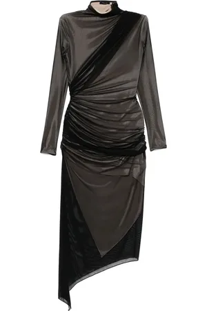 MUGLER Vestido asimétrico con doble capa