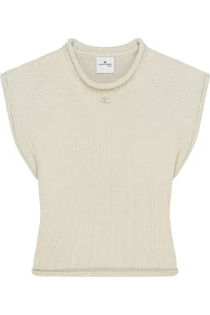 Courrèges Top corto sin mangas