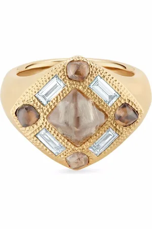 De Beers Anillo de sello Talisman en oro amarillo de 18kt con diamantes