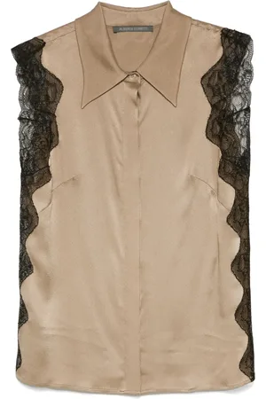 Alberta Ferretti Camisa con paneles de encaje