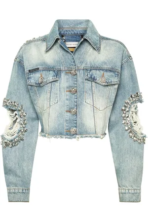 Philipp Plein Chamarra corta con detalles de strass