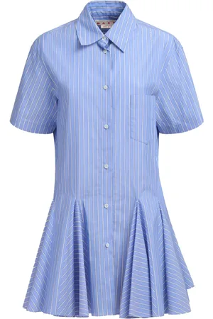 Marni Vestido camisero corto con motivo de rayas