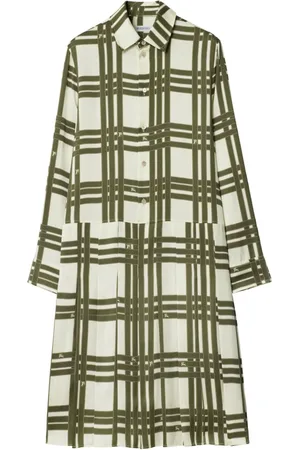 Burberry Vestido de seda con motivo de cuadros en listón