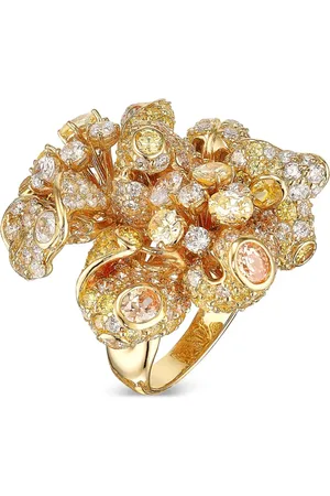 Anabela Chan Anillo Bloomingdale en oro amarillo vermeil de 18kt con diamantes