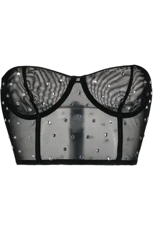 Oseree Brasier de malla con detalles de cristal