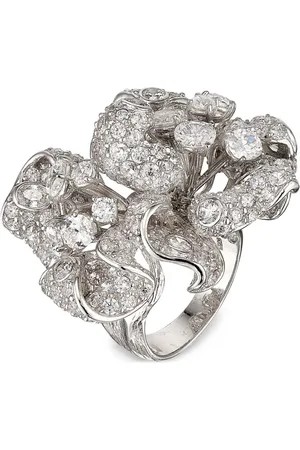Anabela Chan Anillo Magnolia en oro blanco de 18kt con diamantes